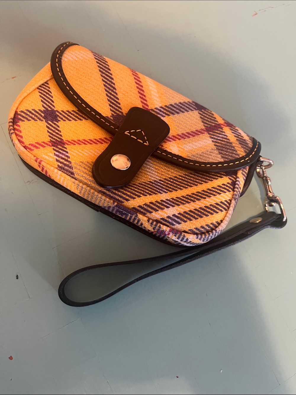 Dooney and Burke plaid Yellow Crossbody Wristlet Bag - Unbranded